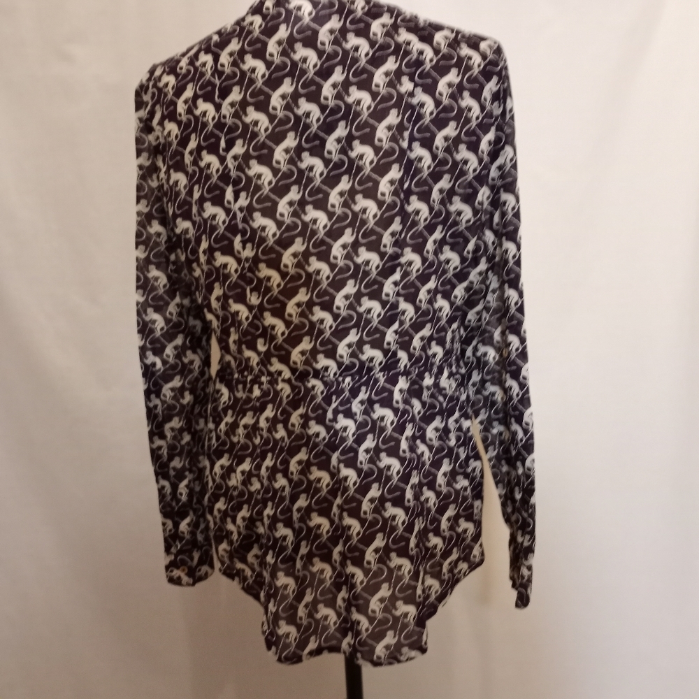 MAEVE MONKEY PRINT TAB SLEEVE BUTTON UP 10 - Picture 4 of 8